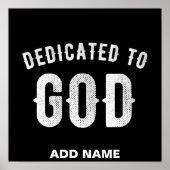 DEDICATED TO GOD  COOL WHITE TEKST POSTER (Voorkant)
