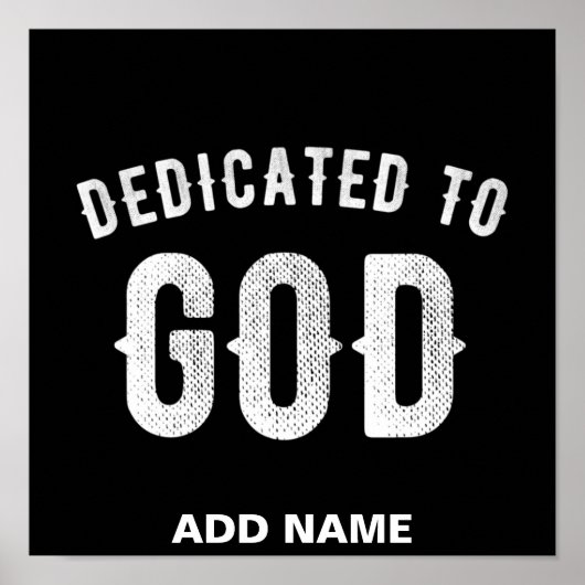 DEDICATED TO GOD COOL WHITE TEKST POSTER (Voorkant)