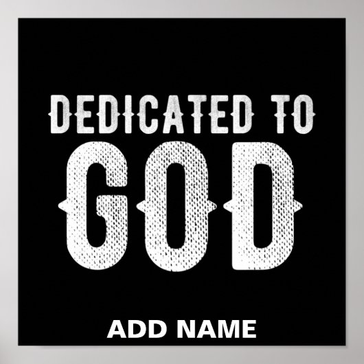 DEDICATED TO GOD COOL WHITE TEKST POSTER (Voorkant)
