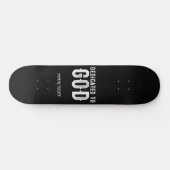 DEDICATED TO GOD COOL WHITE TEKST SKATEBOARD (Horizontaal)