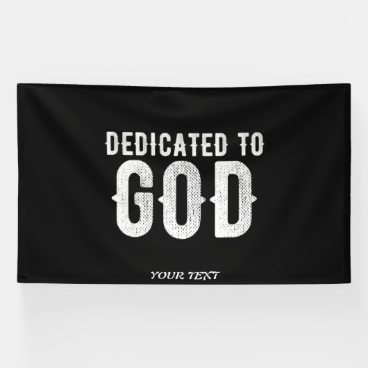 DEDICATED TO GOD COOL WHITE TEKST SPANDOEK (Horizontaal)