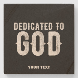 DEDICATED TO GOD COOL  WHITE TEKST STENEN ONDERZETTER