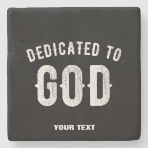 DEDICATED TO GOD  COOL WHITE TEKST STENEN ONDERZETTER