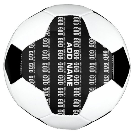 DEDICATED TO GOD COOL WHITE TEKST VOETBAL (Gedraaid)