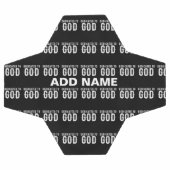 DEDICATED TO GOD COOL WHITE TEKST VOETBAL (Enkel)