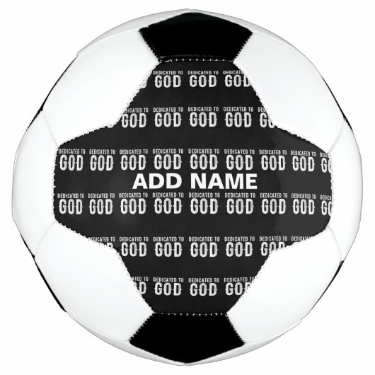 DEDICATED TO GOD COOL WHITE TEKST VOETBAL (Voorkant)
