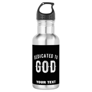 DEDICATED TO GOD COOL WHITE TEKST WATERFLES