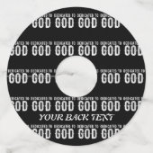 DEDICATED TO GOD COOL  WHITE TEKST WIJNGLASLABEL (Achterkant)