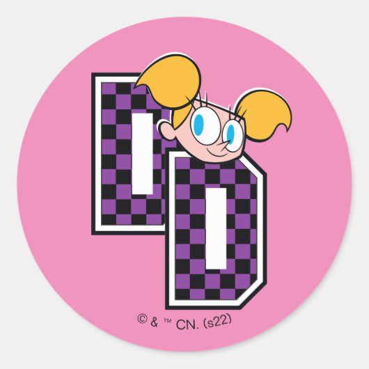 Dee Dee Athletic Letters Graphic Ronde Sticker (Voorkant)