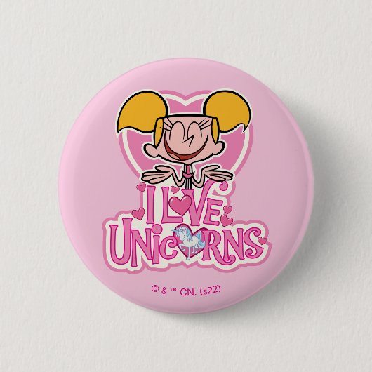 Dee Dee - I Love Unicorns Ronde Button 5,7 Cm (Voorkant)