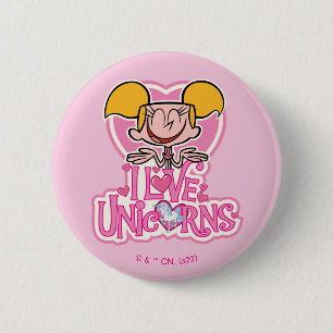 Dee Dee - I Love Unicorns Ronde Button 5,7 Cm