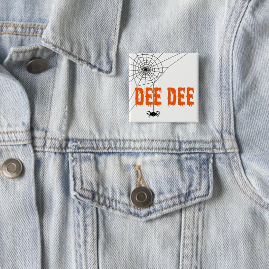 Dee Dee Oranje Driving Font Spider Web Button (In situ)