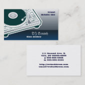 Dee Jay Button Style Platenspeler Visitekaartje (Voorkant / Achterkant)