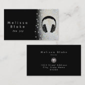 Dee Jay Silver Shade Faux glitter Visitekaartje (Voorkant / Achterkant)