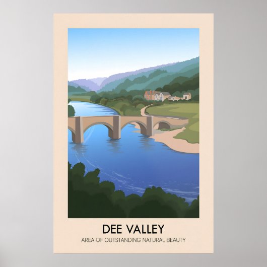 Dee Valley AONB Travel Poster (Devant)
