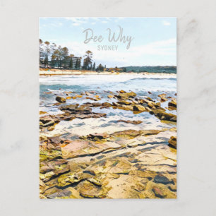 Dee Waarom retro van Sydney Northern Beaches Briefkaart