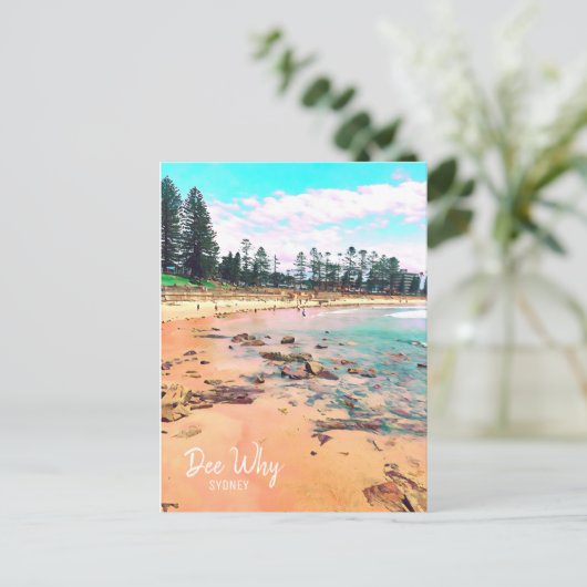 Dee Waarom retro van Sydney Northern Beaches Briefkaart (Staand voorkant)