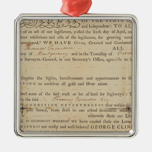 Deed, New York Metalen Ornament (Voorkant)