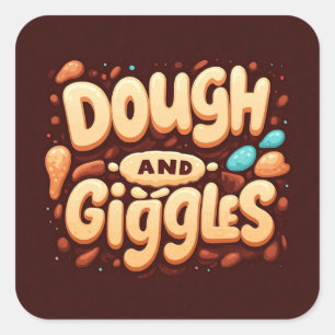 Deeg en giechels vierkante sticker