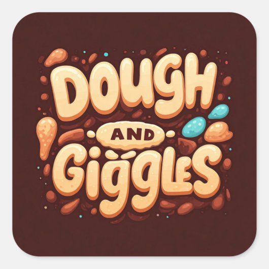 Deeg en giechels vierkante sticker (Voorkant)