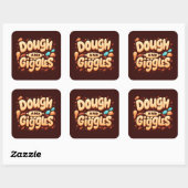 Deeg en giechels vierkante sticker (Vel)