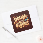 Deeg en giechels vierkante sticker (Envelop)