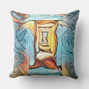 Deeg naar buiten, abstracte uitdrukkingsdroombeeld buitenkussen