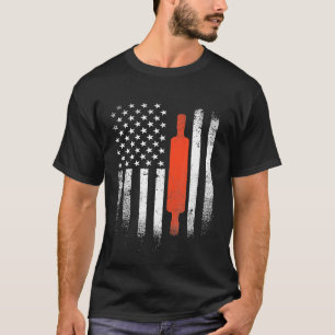 Deegroller Usa Vlag Gebak Chef Bakker Bakkerij Ba T-shirt