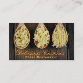 Deegwaren op lepel visitekaartje (Voorkant)