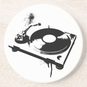 Deejay DJ Platenspeler Onderzetter  Muziekgeschenk