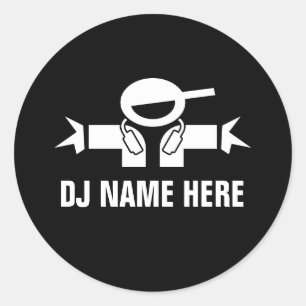 Deejay nom autocollants pour la musique DJ Disk Jo