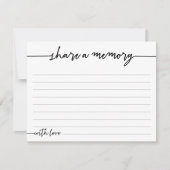 Deel A Memory Funeral Memorial Lined Notitiekaartje (Voorkant)