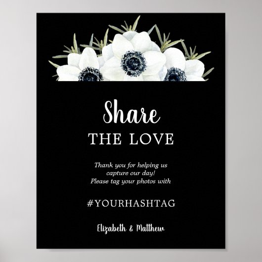 Deel de Hashtag Love Wedding Poster (Voorkant)