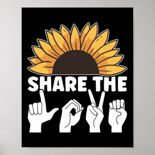 Deel de liefde ASL Amerikaanse gebarentaal Awarene Poster