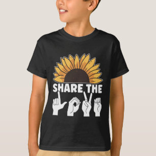 Deel de liefde ASL Amerikaanse gebarentaal Awarene T-shirt