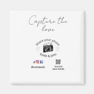 deel de liefde bruiloft qr stel liefde naam datum magneet
