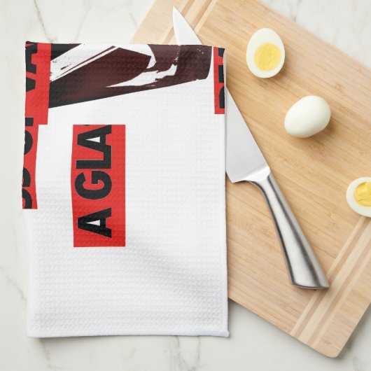 Deel de liefde: een glas Valentijn Vredeskunst Theedoek (Quarter Fold)