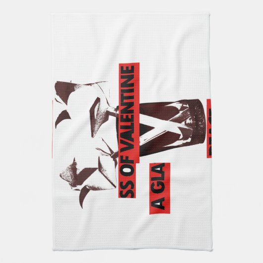 Deel de liefde: een glas Valentijn Vredeskunst Theedoek (Verticaal)