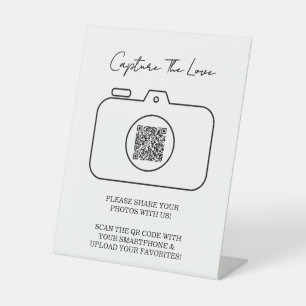 Deel de liefde Foto delen QR-code Reclamebord Met Voetstuk