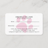 Deel de Liefde Pet Services  Aanbevelingskaartje (Achterkant)