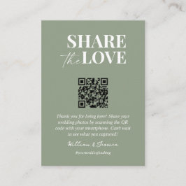 Deel de liefde QR code bruiloft foto delen Informatiekaartje