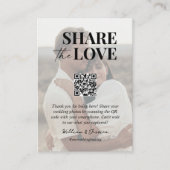 Deel de liefde QR code bruiloft foto delen Informatiekaartje (Voorkant)