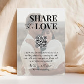 Deel de liefde QR code bruiloft foto delen Informatiekaartje