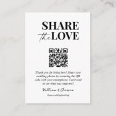 Deel de liefde QR code bruiloft foto delen Informatiekaartje (Voorkant)