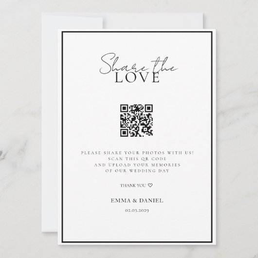 Deel de Liefde QR Code White Wedding Gallery (Voorkant)
