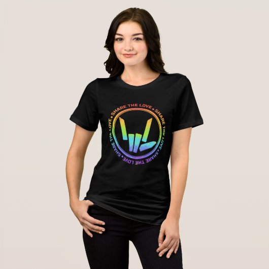 Deel de Liefde Tri-Blend Shirt (Voorkant volledig)