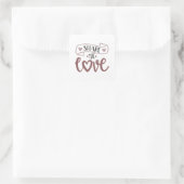 Deel de Liefde Vierkante Sticker (Tas)