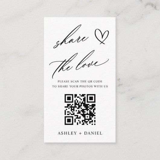 Deel de Liefde Wedding QR Code Enclosure Kaart (Voorkant)