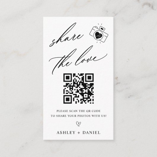 Deel de Liefde Wedding QR Code Enclosure Kaart (Voorkant)