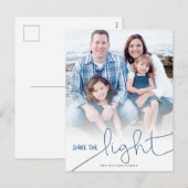 Deel de Light Hanukkah-fotokaart Feestdagenkaart (Voorkant / Achterkant)